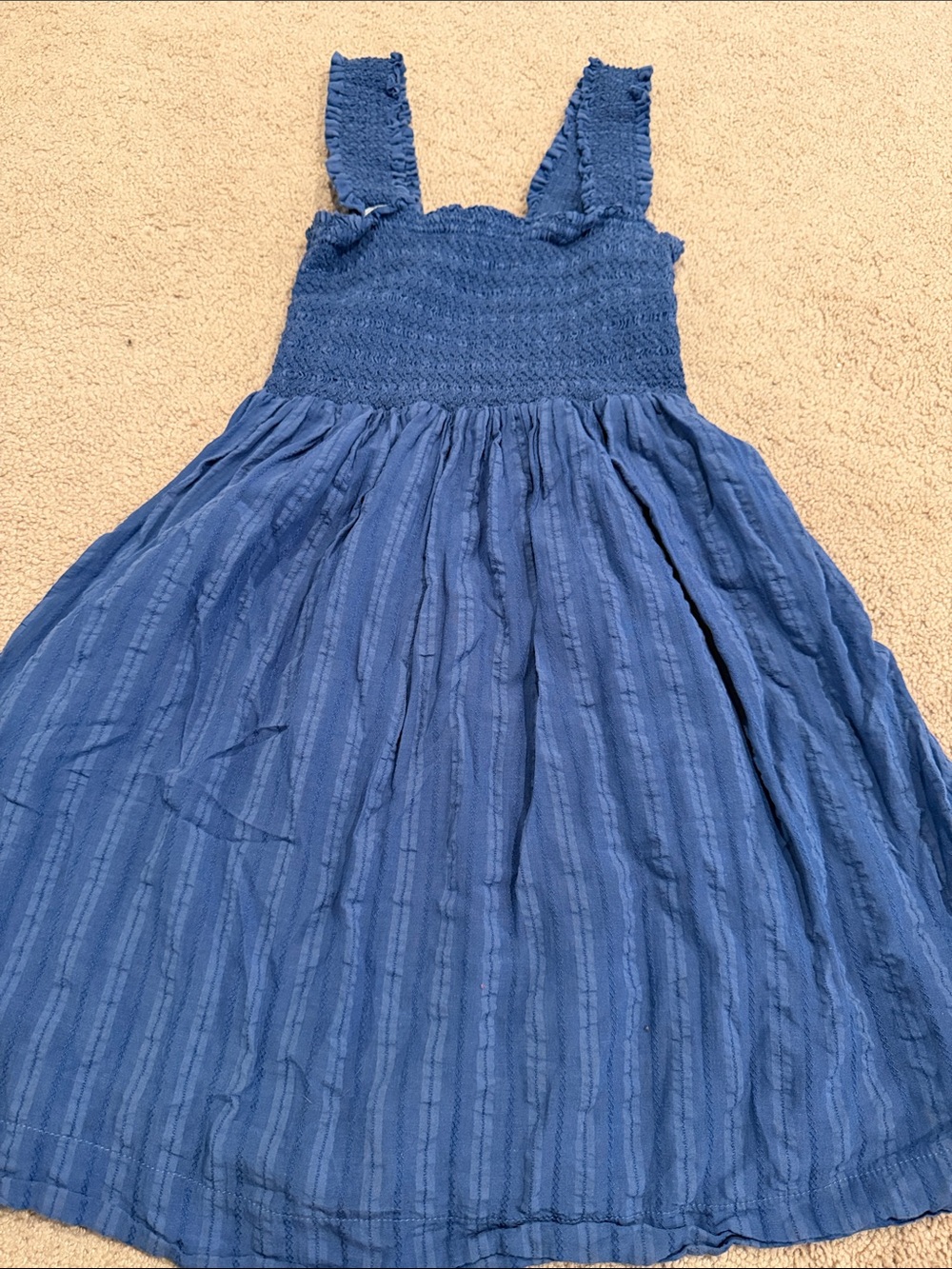 Mustard Seed 100% cotton Blue Smocked Mini Dress sz small